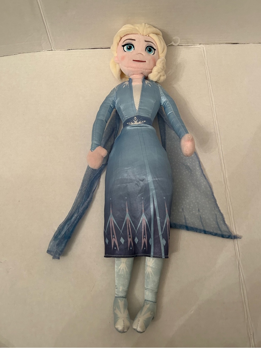 Disney Elsa Light Blue Plush Doll with Blonde Hair